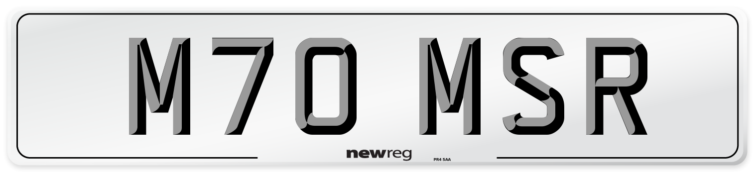 M70 MSR Number Plate from New Reg